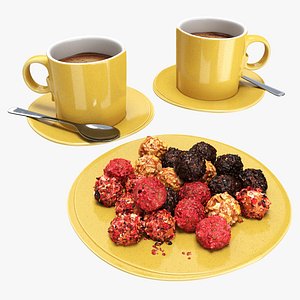 Coffee set with truffles