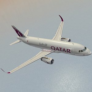 sharkleted airbus a320neo qatar 3d model