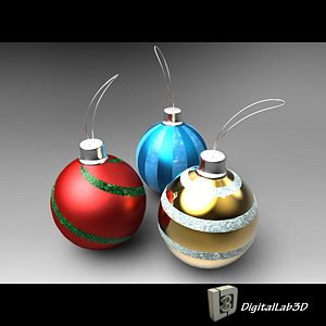 christmas ball decorations 3d model