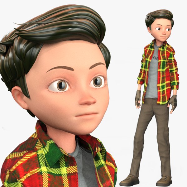 3D model Cartoon Rigged Toon Little Boy-Jon Character 3D Model