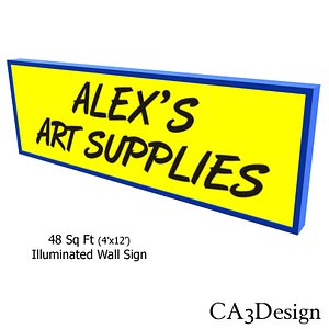 3ds illuminated wall sign
