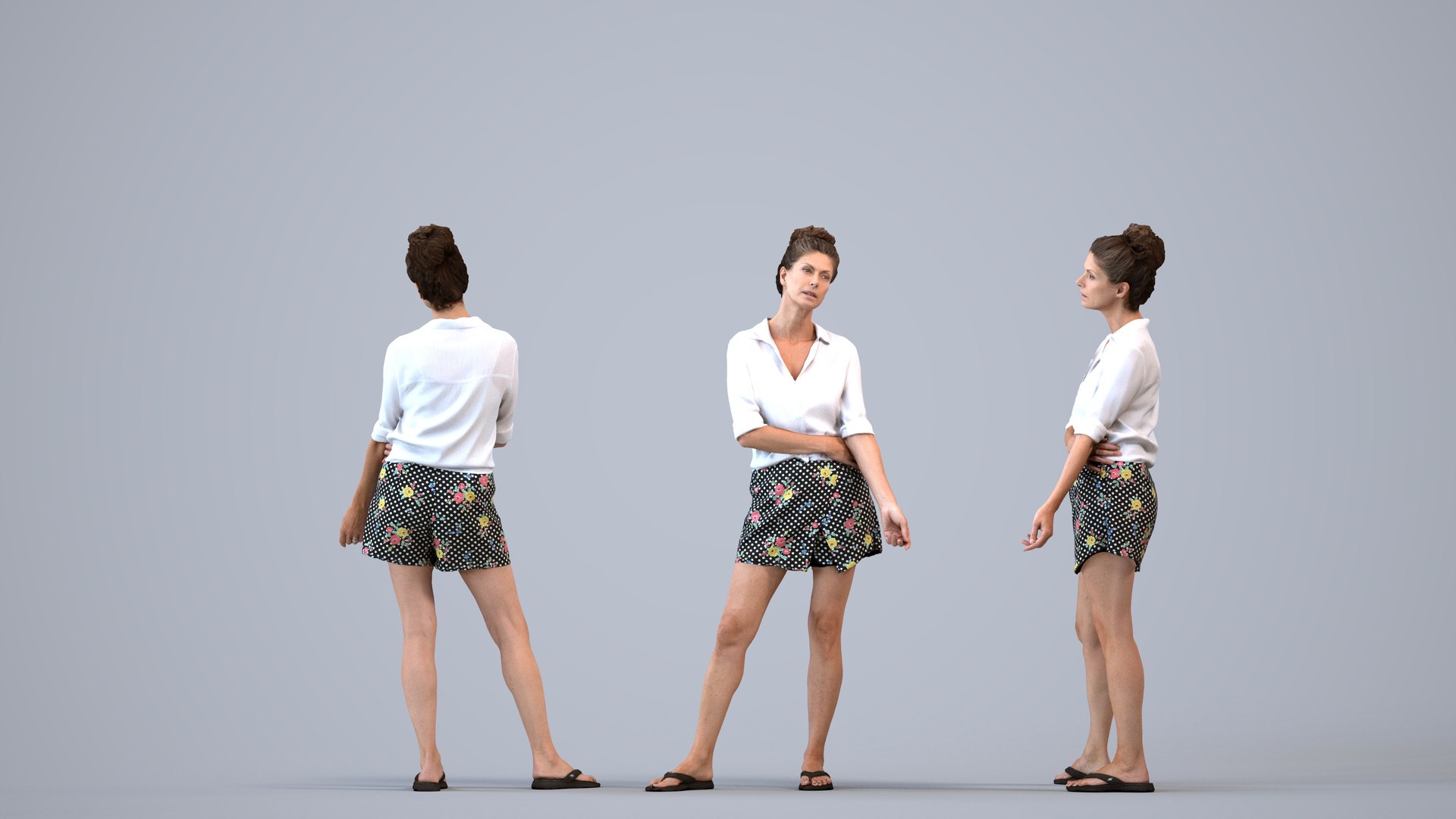 00446Zoe005 - Adult Caucasian woman relaxing in public space wearing casual summer clothing 3D https://p.turbosquid.com/ts-thumb/XB/0OT2Iw/i8/00446_zoe005_state2_frame_0001/jpg/1773162531/1920x1080/fit_q87/ad91497327d5d8757e022ccb0ae266b6de4ff9e3/00446_zoe005_state2_frame_0001.jpg