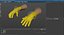 Hands in Yellow Rubber Gloves Rigged for Cinema 4D