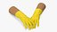 Hands in Yellow Rubber Gloves Rigged for Cinema 4D