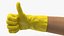 Hands in Yellow Rubber Gloves Rigged for Cinema 4D
