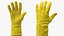 Hands in Yellow Rubber Gloves Rigged for Cinema 4D