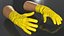 Hands in Yellow Rubber Gloves Rigged for Cinema 4D