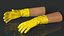 Hands in Yellow Rubber Gloves Rigged for Cinema 4D