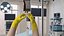 Hands in Yellow Rubber Gloves Rigged for Cinema 4D