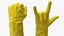 Hands in Yellow Rubber Gloves Rigged for Cinema 4D