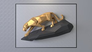 3D Panther Low Poly model