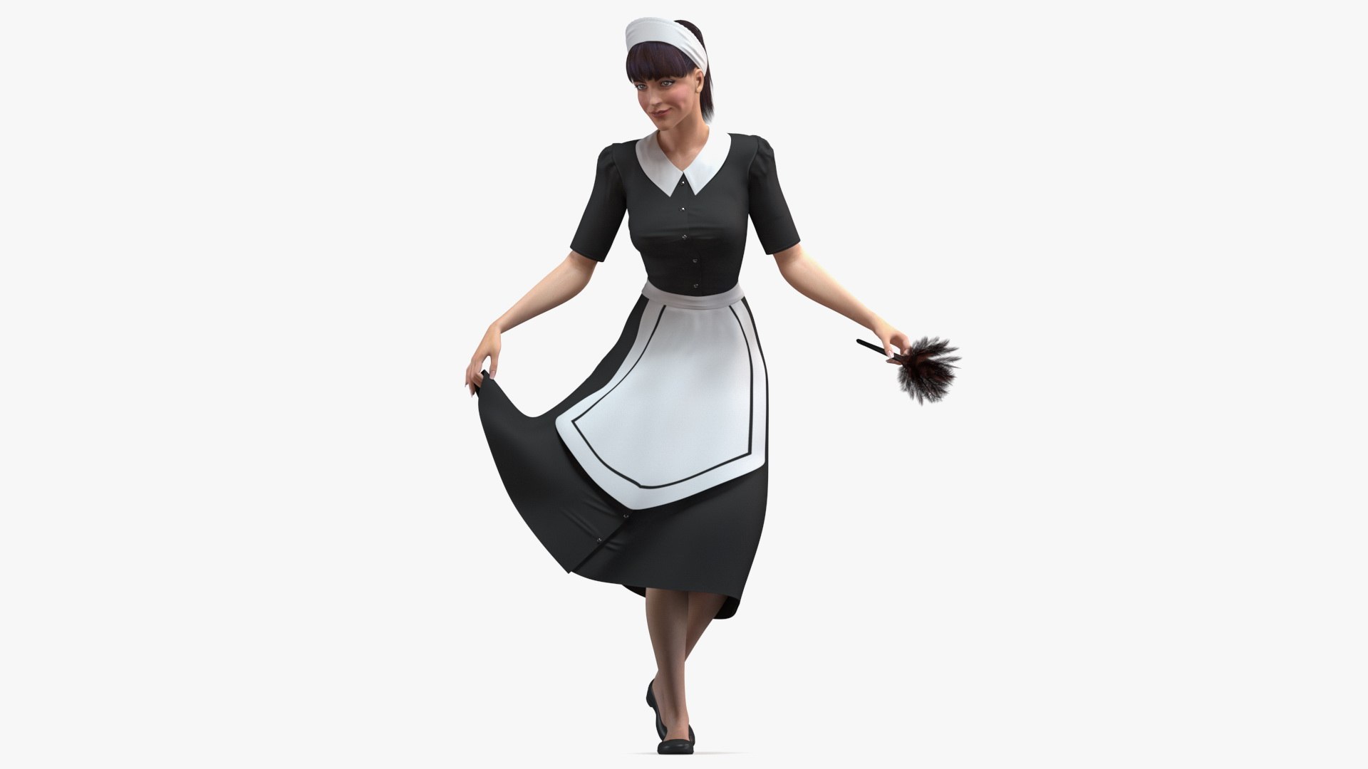 Maid Curtsy 3D model preview