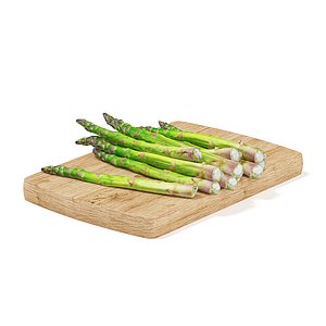 3d asparagus wooden board