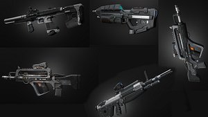 Halo Scifi Gun Pack 3D model
