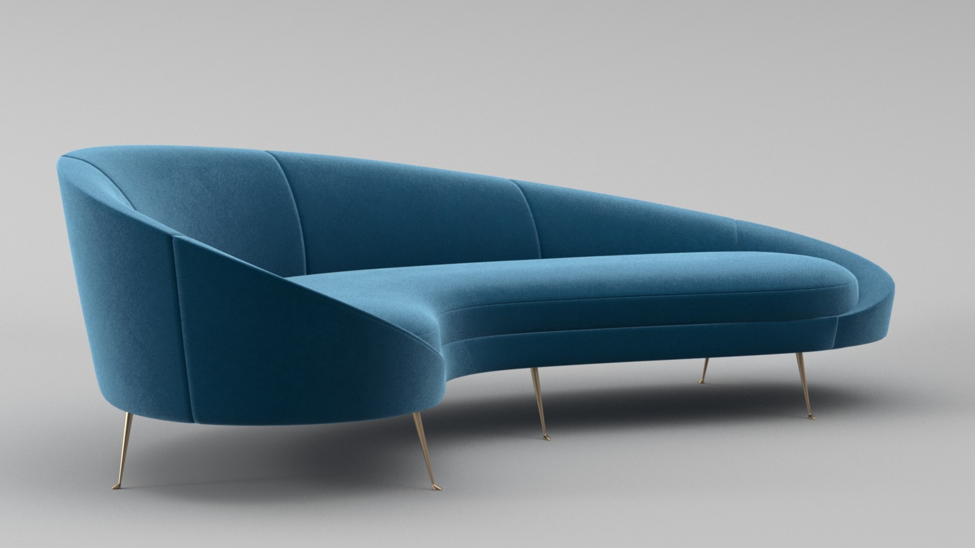 Ico PArisi Style Modern Curved Sofa Collection 3D Model - TurboSquid ...