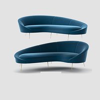 Ico Parisi Style Modern Curved Sofa Collection