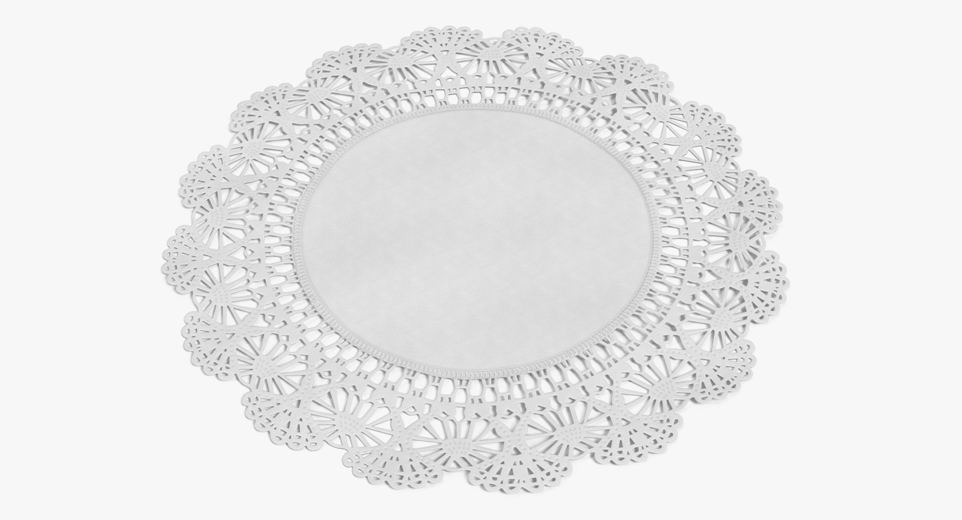 Lace Round Paper Doily 3D model preview