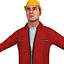 3d rigged worker man