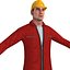 3d rigged worker man