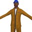 3d rigged worker man