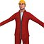 3d rigged worker man