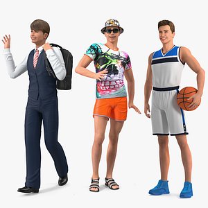 3D Teenage Boys Rigged Collection 2 for Cinema 4D model