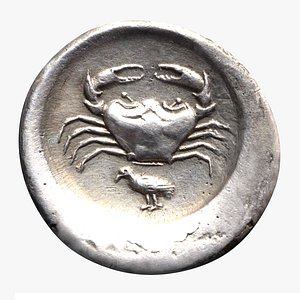 ancient greek didrachm akragas 3D