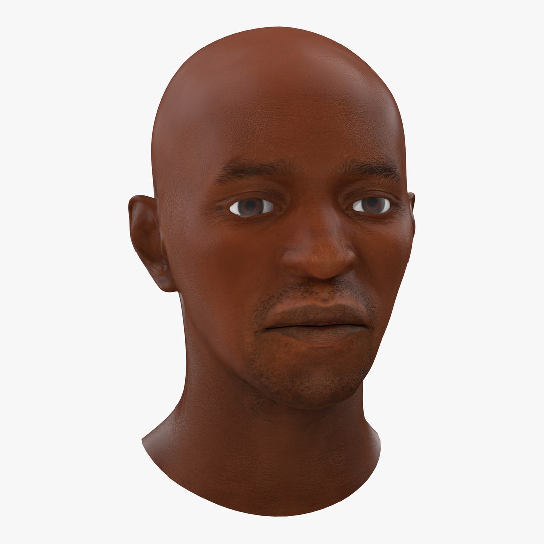 African American Male Head 2 3D model preview