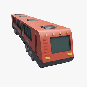 3D Cartoon Subway Car Low Poly