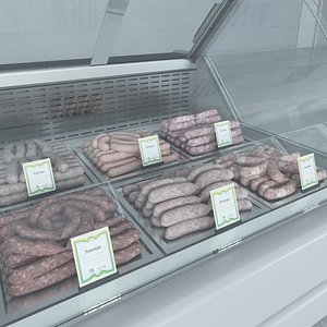 3d custom refrigerated showcase sausages model