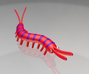 centipede bug worm 3d 3ds