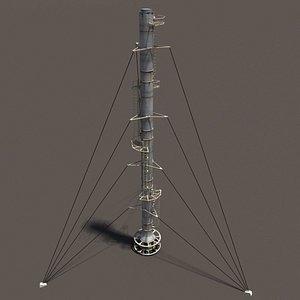 Chimney Factory Low Poly 3d Model