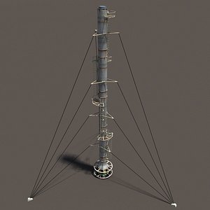 Chimney Factory Low Poly 3d Model
