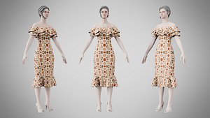 Dress 17 Terracotta Pebble Pattern