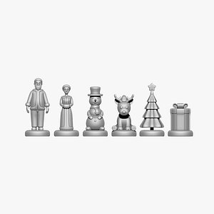 3D Christmas chess 3D print