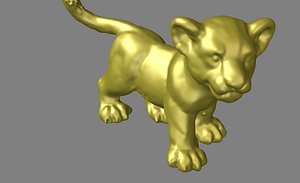3d lion young model