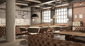 ready big restaurant project 3d model