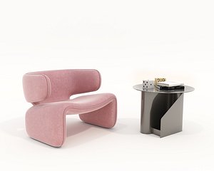 Contemporary Design Table and Chair Set 21 3D