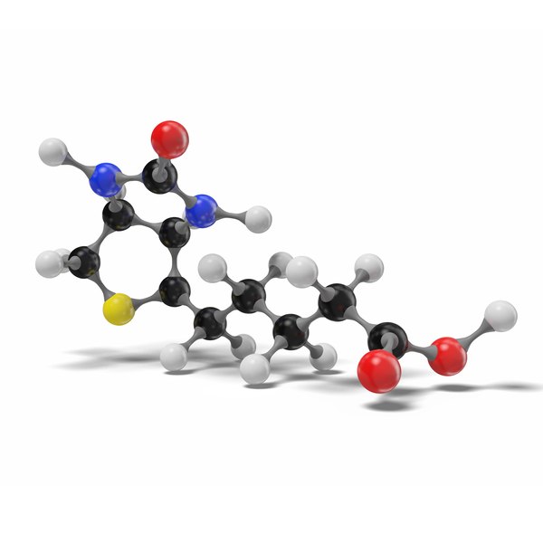 3D biotin c10h16n2o3s h modeled