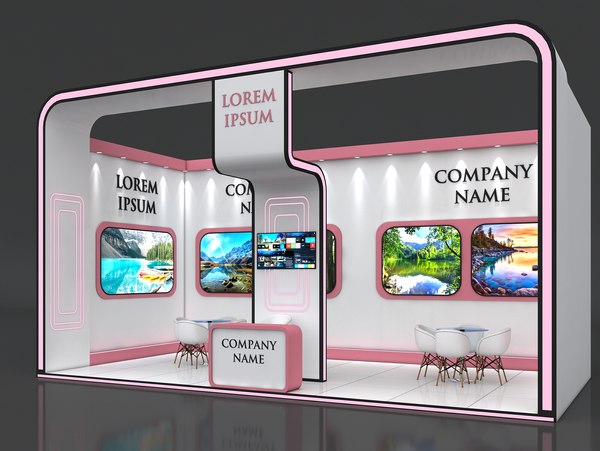 3 Exhibition Stand Stall Fair 3D Model Collection 3D