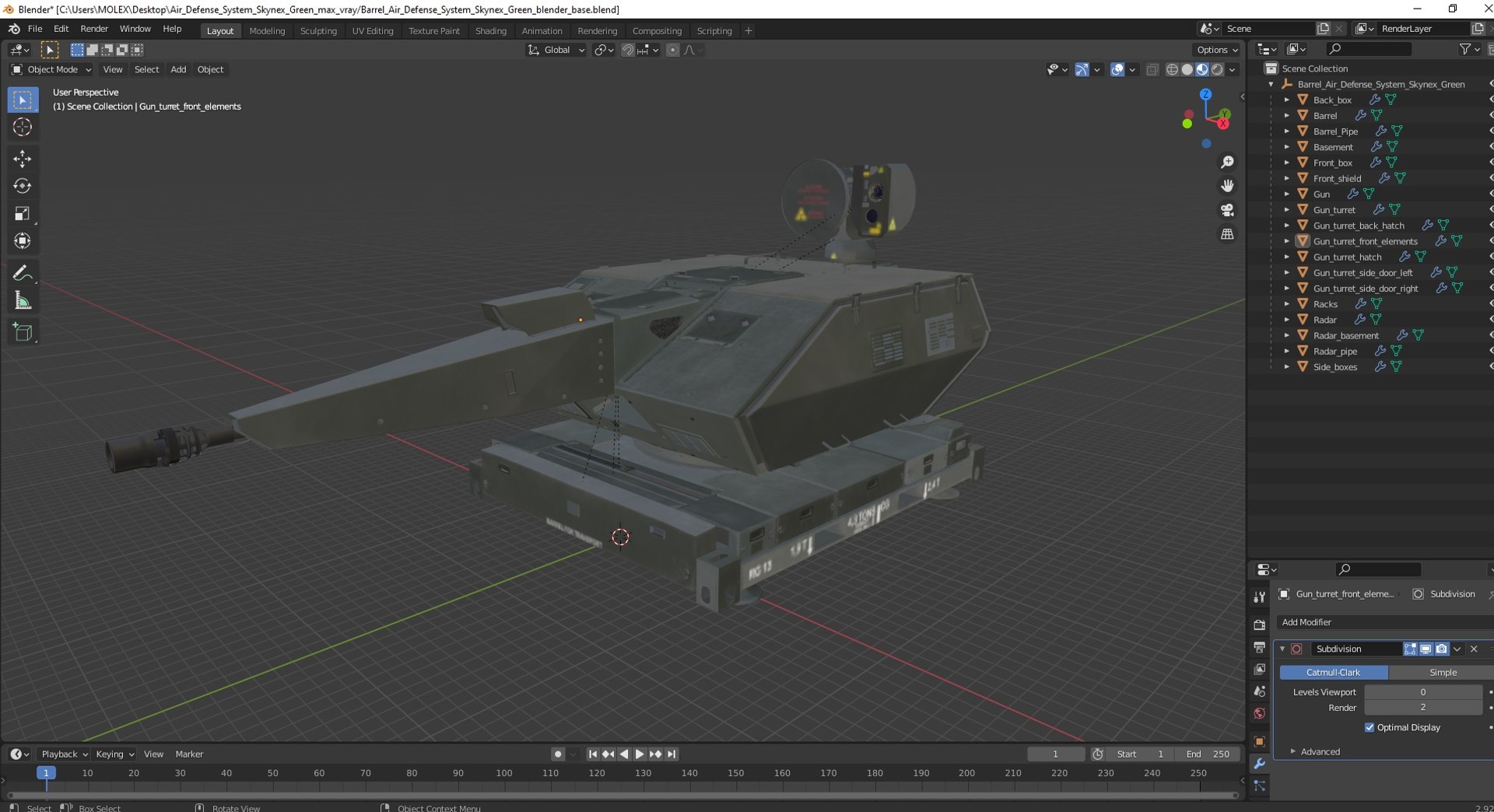 Barrel Air Defense System Skynex Green 3D model https://p.turbosquid.com/ts-thumb/XB/tJMRax/CC/barrelairdefensesystemskynexgreen3dsmodel037/jpg/1710040695/1920x1080/fit_q87/c1d385eb8073e68f080e54d65b36ab8cbc1bff30/barrelairdefensesystemskynexgreen3dsmodel037.jpg