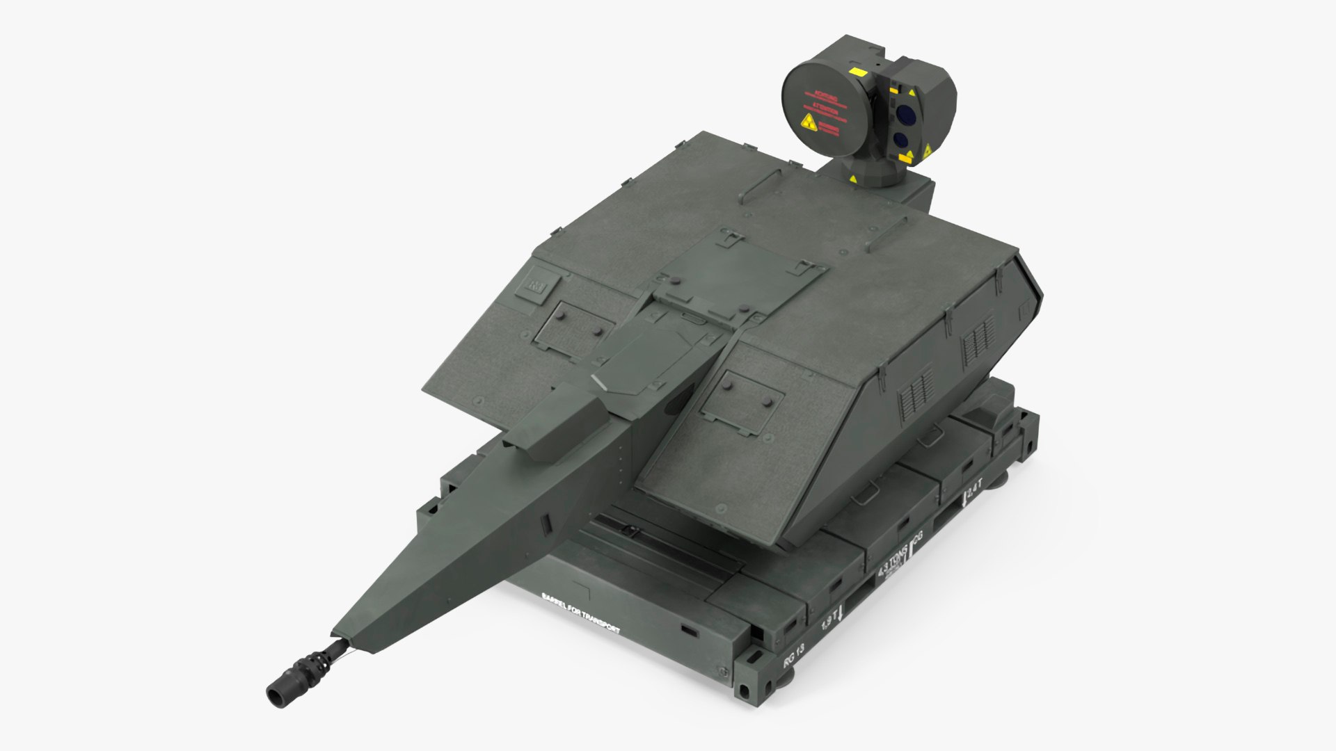 Barrel Air Defense System Skynex Green 3D model preview
