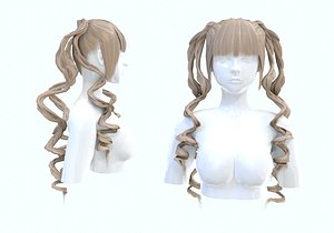Stylized Curly Hairstyle model