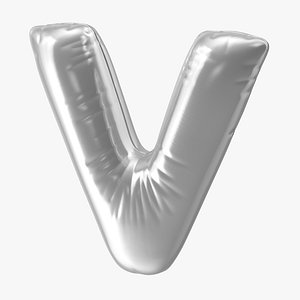 Foil Balloon Letter V Silver
