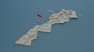 Morocco detailed Map with Animated Flag