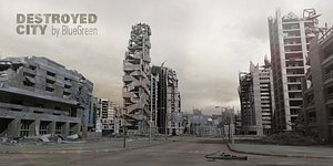 3d destroyed city model
