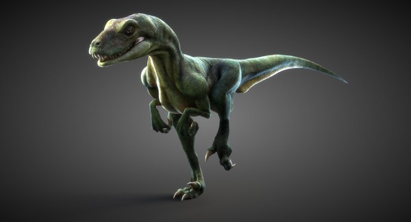 3d model velociraptor animation