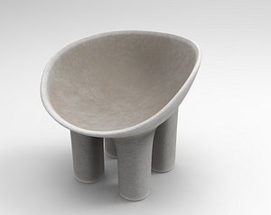 3D Old Concrete Chair 3d Model