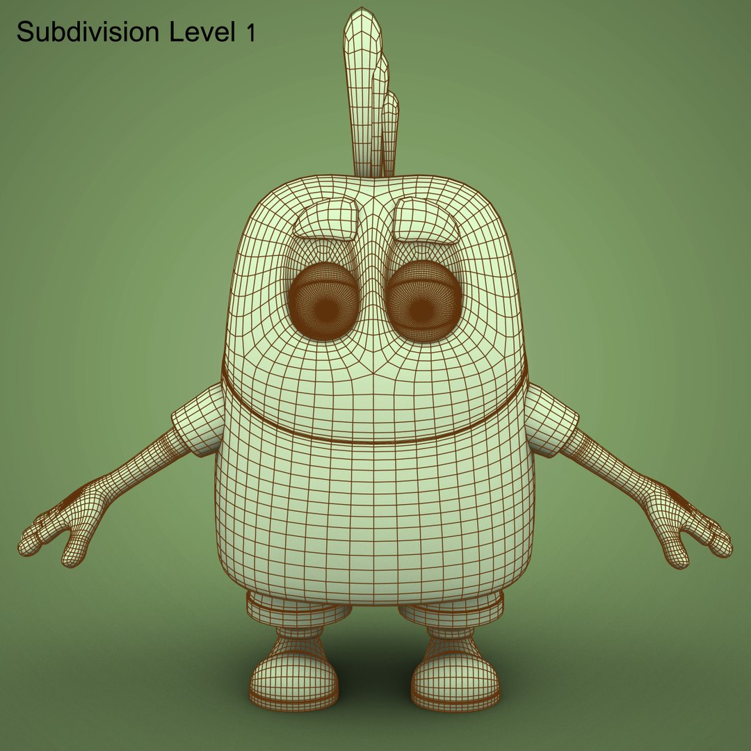 max low-poly rigged character bean