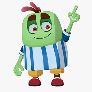 Low-Poly Rigged Bean Character(1)